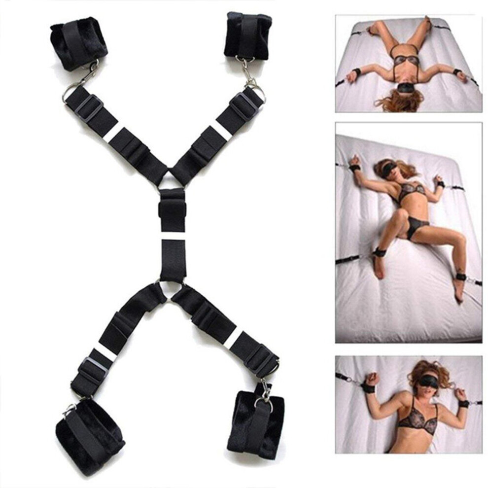Under Bed Restraint System Bondage Strap Rope Cuffs Adult Kit BDSM Sex Toy