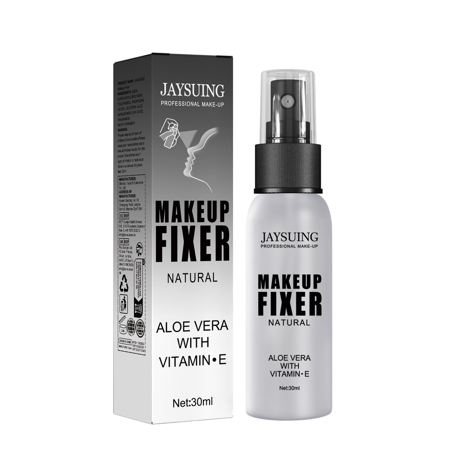 Makeup Setting Spray Waterproof Long Lasting Natural Matte Finish Hydrating With Aloe Vera Vitamin E 30ml
