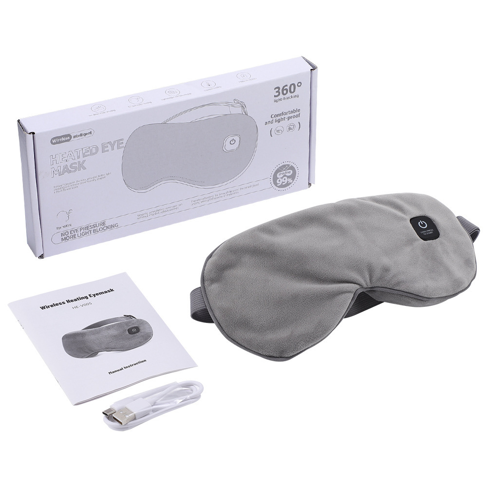 (Black) Heated Eye Mask for Dry Eyes Cordless Warm Eye Compress Sleeping Mask Light Blocking Washable Eye Heating Pad for Travel Office Home