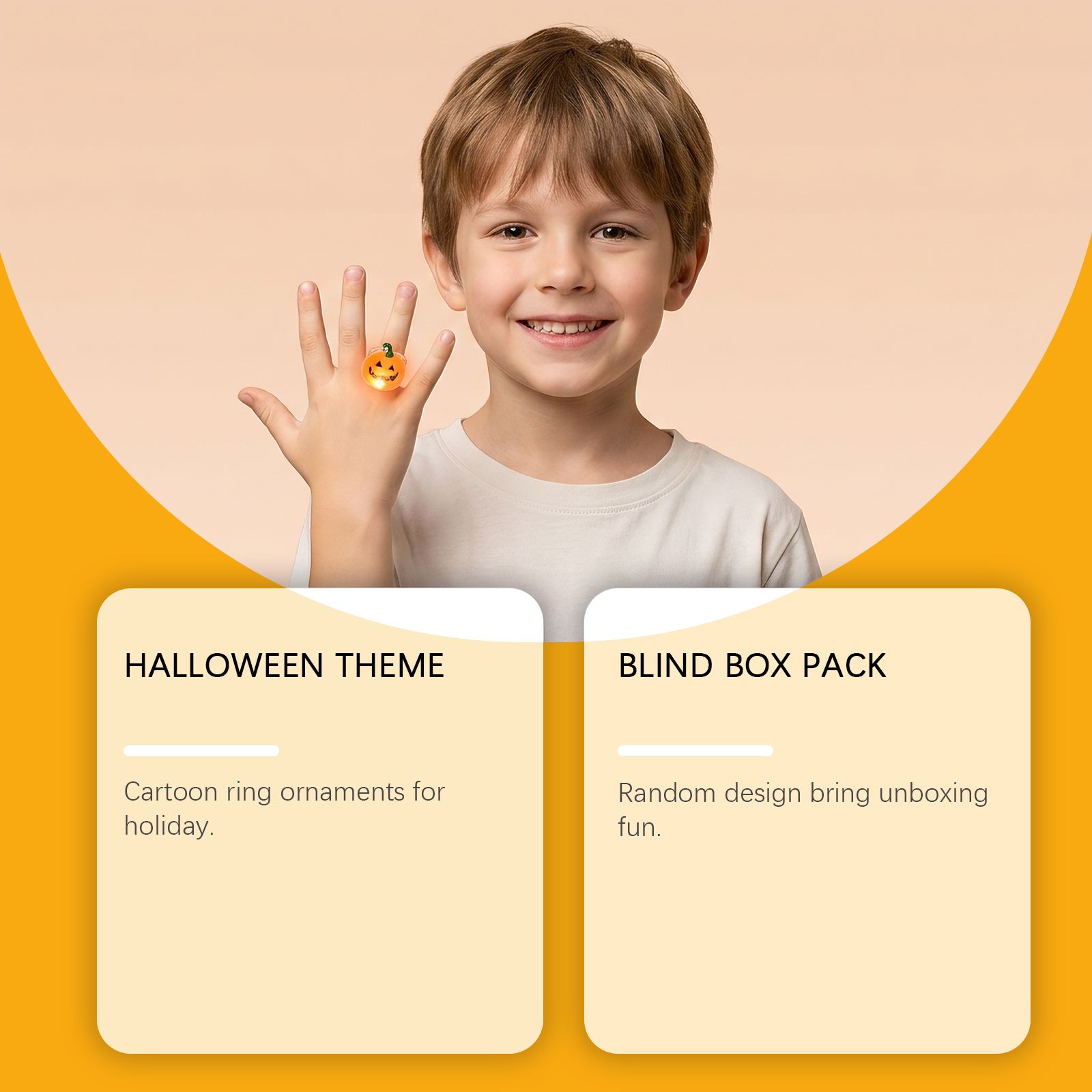 Halloween Advent Calendar 24-Day Countdown LED Halloween Rings Light-Up Blind Box Toy Set for Parties Trick or Treat Classroom Rewards for Kids