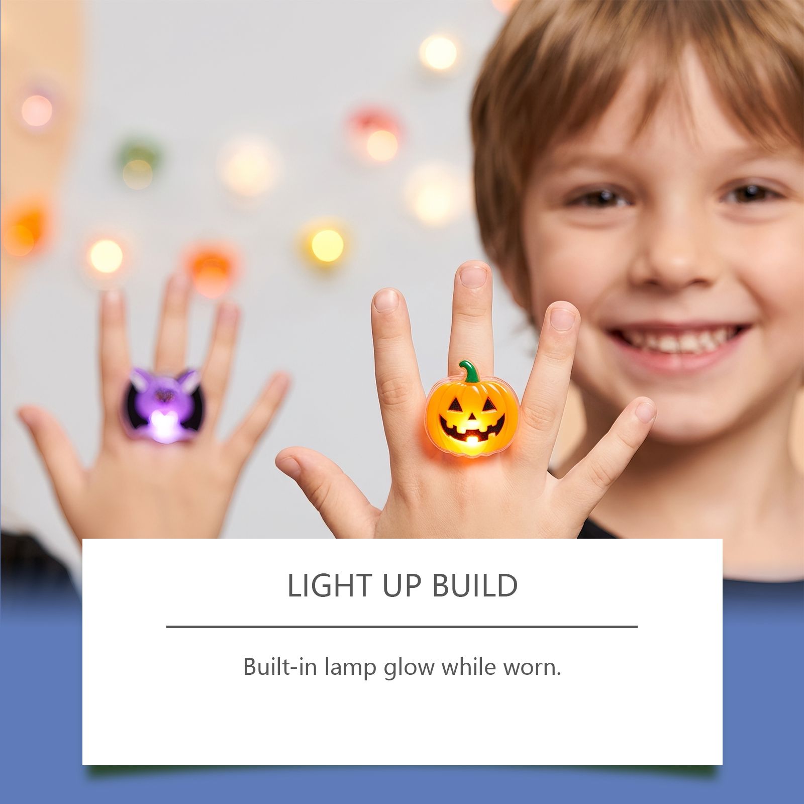 Halloween Advent Calendar 24-Day Countdown LED Halloween Rings Light-Up Blind Box Toy Set for Parties Trick or Treat Classroom Rewards for Kids