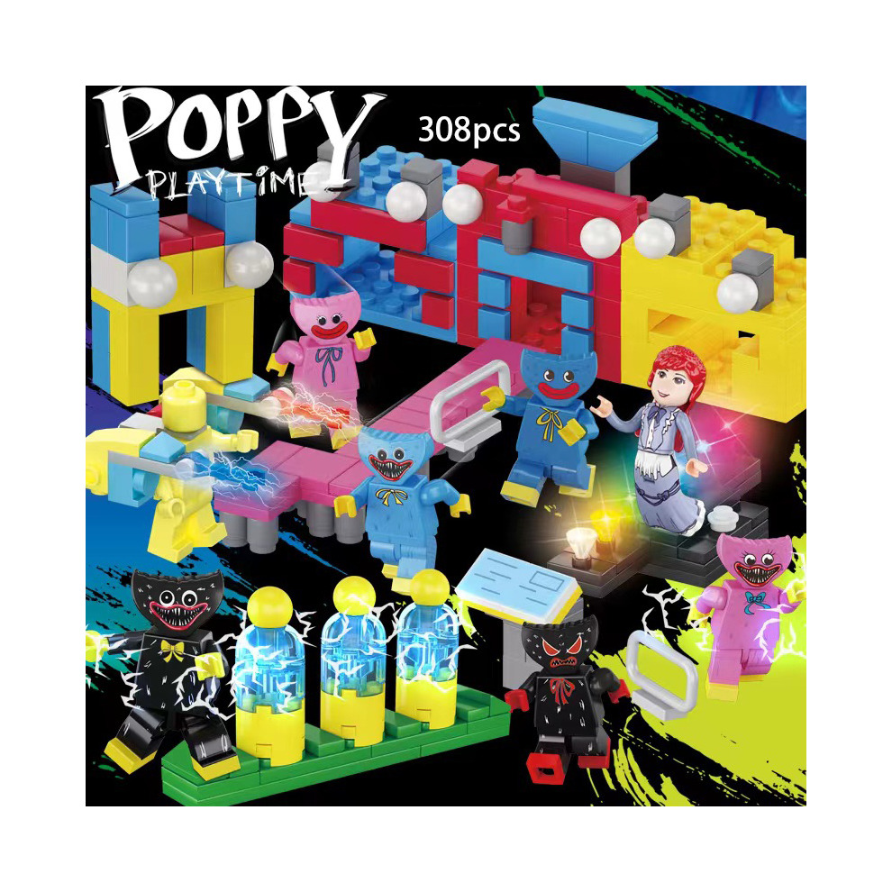 (8pcs) 4 In1/8in1 Set Poppy Playtime Game Figure Huggy Wuggy Blocks Puzzle Game Kids