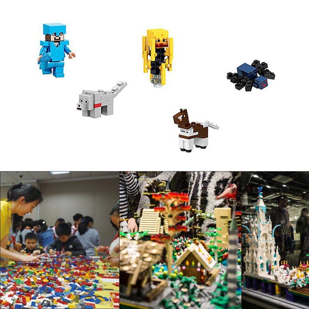 Minecraft Figures 29Pcs My World Series Minifigures Blocks Set Compatible Lego Collection Birthday Cake Decoration Children Interaction Game Accessory Christmas Birthday Gift for Boys Girls