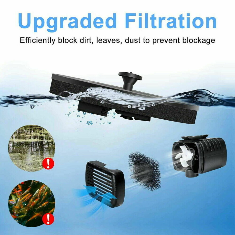 Solar Powered Fountain Water Pumps Floating Garden Pond Pool Fish Bird Bath UK