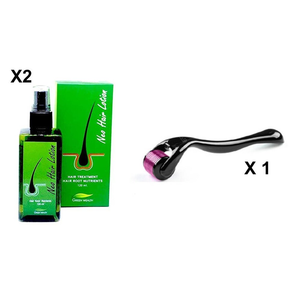 2 NEO Hair Growth Lotion Haircare / Hair Loss Oil & 1 Derma Roller