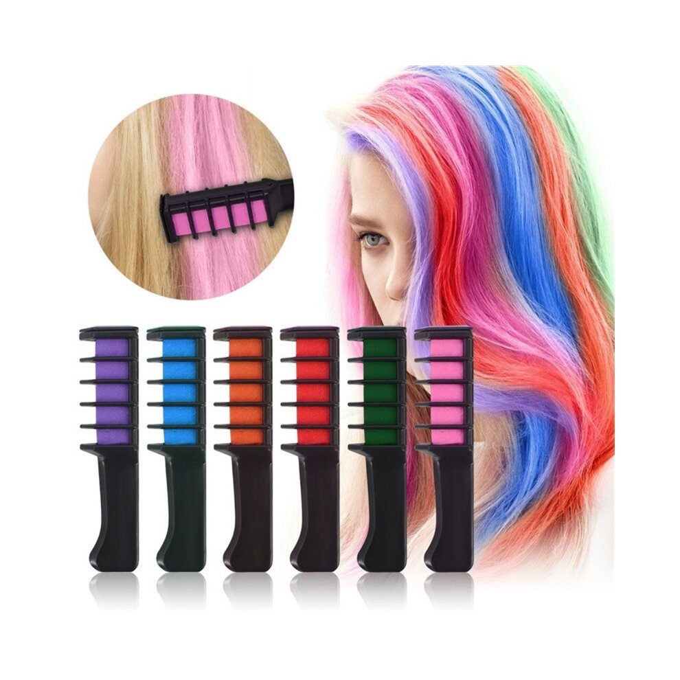 6 Colors Hair Dye Comb Brush Personal Salon Temporary Crayons Hair Dyeing Tool