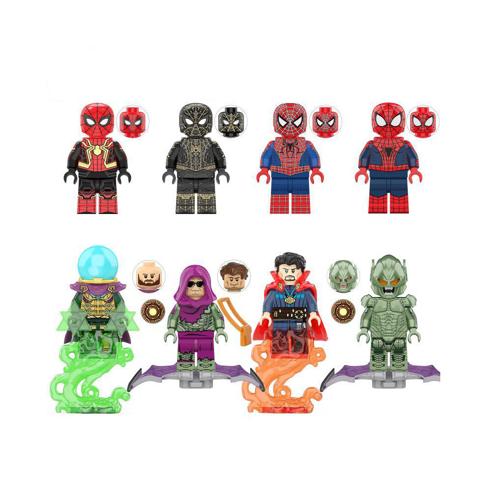 8Pcs Superhero Spiderman Dr. Strange Mini Figure Building Blocks Kids Gift Toys