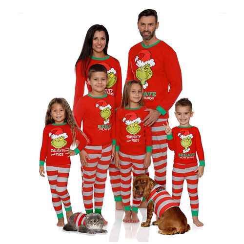 Xmas Family Matching Pajamas Set New Arrivals 2023 the Grinch Stole Christmas Print Adult Kids Pjs Baby Jumpsuit Dog Clothes XMAS Suit Pet Dog Clothes