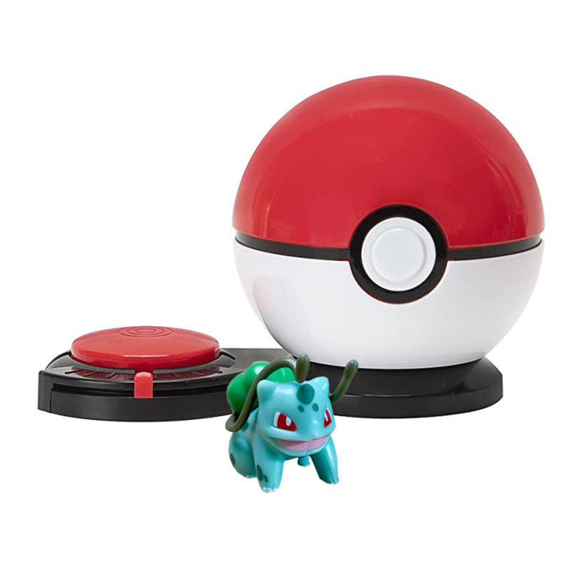 (Pikachu) Pokémon Surprise Attack Game Battle Figures with Six Attack Discs Poké Balls of Pikachu Charmander Bulbasaur or Squirtle Figures Toys for Junior and Master Trainer Training Kids Gifts