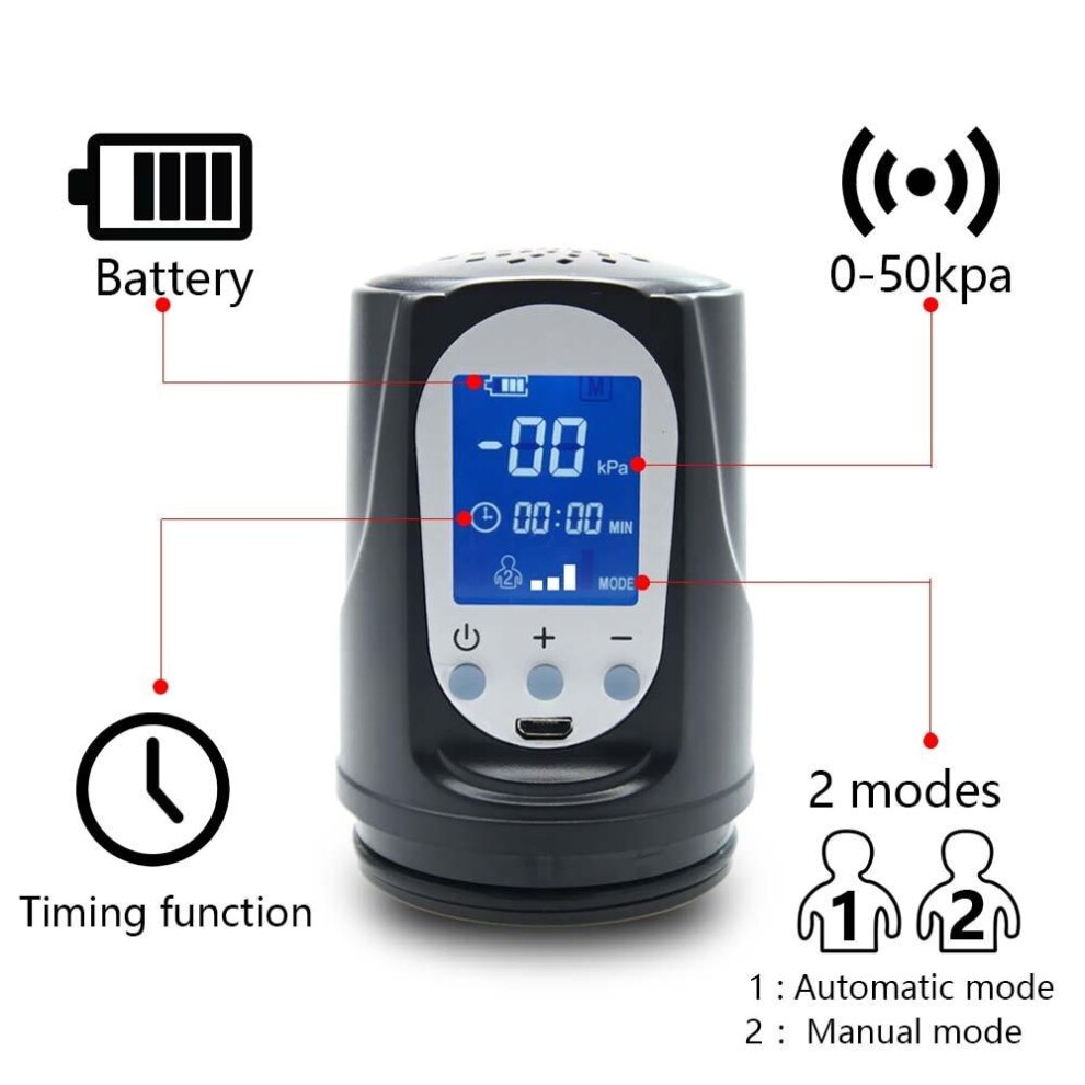 Electric Penis Pump Male Sex Toys Automatic Penis Extender Vacuum Pump Manual Penile Enlarger USB Charging Erection Male Masturbator Air Pressure Device Adult Toys for Men Stronger Bigger