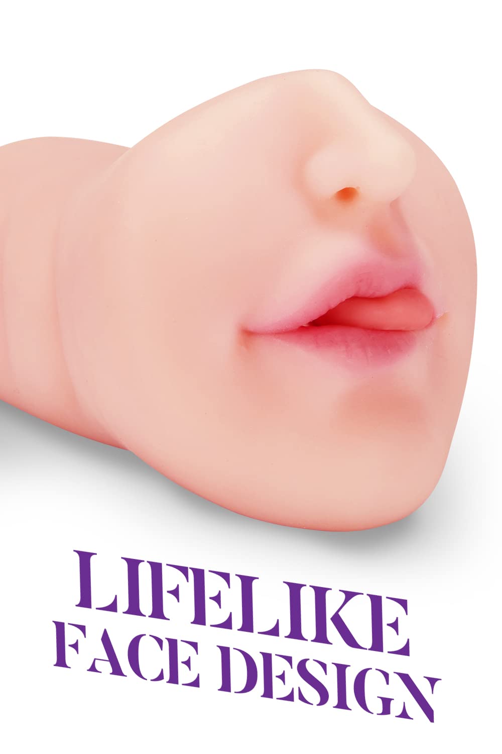 (Brown) Sex Doll Pocket Pussy Male Masturbators with Lifelike Face  Realistic Textured Mouth Vagina Masturbator Deep Throat Oral Adult Sex Toys Sensory Toys for Men Masturbation Orgasm 1.5 lbs