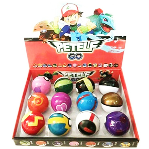 Pokémon Balls with Action Figures Ball Toy for Throwing Fun Toy Elf Ball Game Gift Battle Figure Dolls Creative Toys Gift for Children 12pcs Set