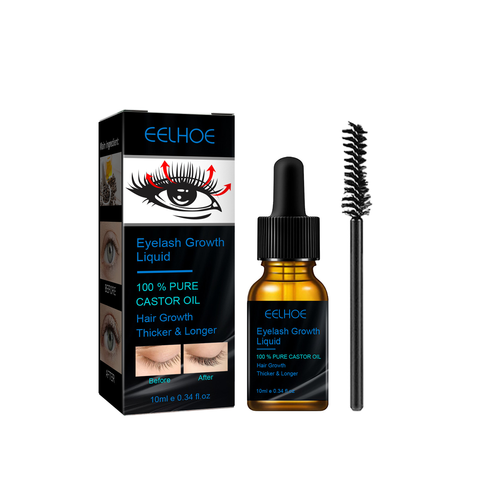 Eyelash Growth Liquid Eye Lash Enhancer  Serum Hair Lash Booster Treatment Caster Oil 10ml