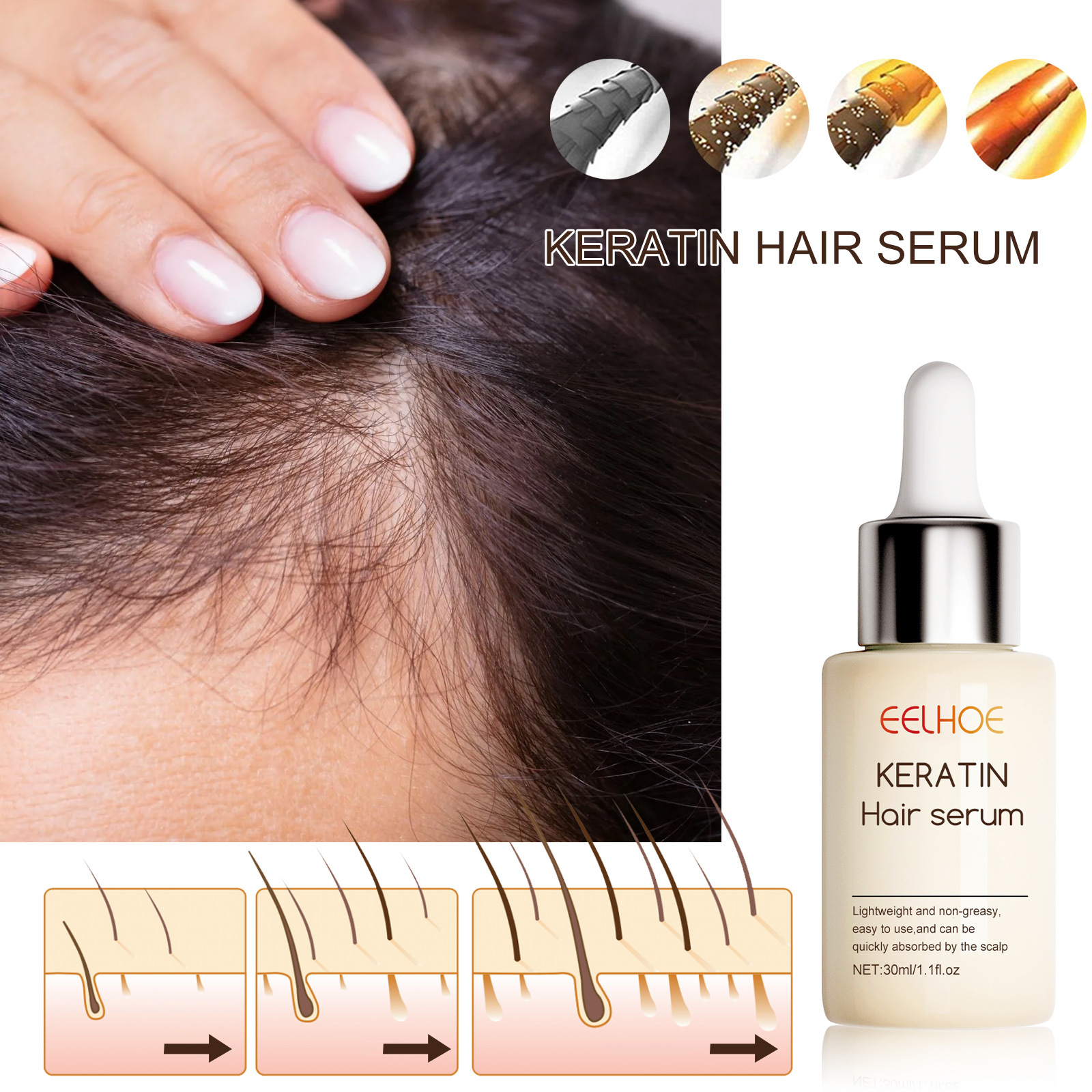 Hair Serum Dense Hair Essence Moisturizing Hair Repair Hair Root Thickening Hairline Strengthening Firming Hair Care