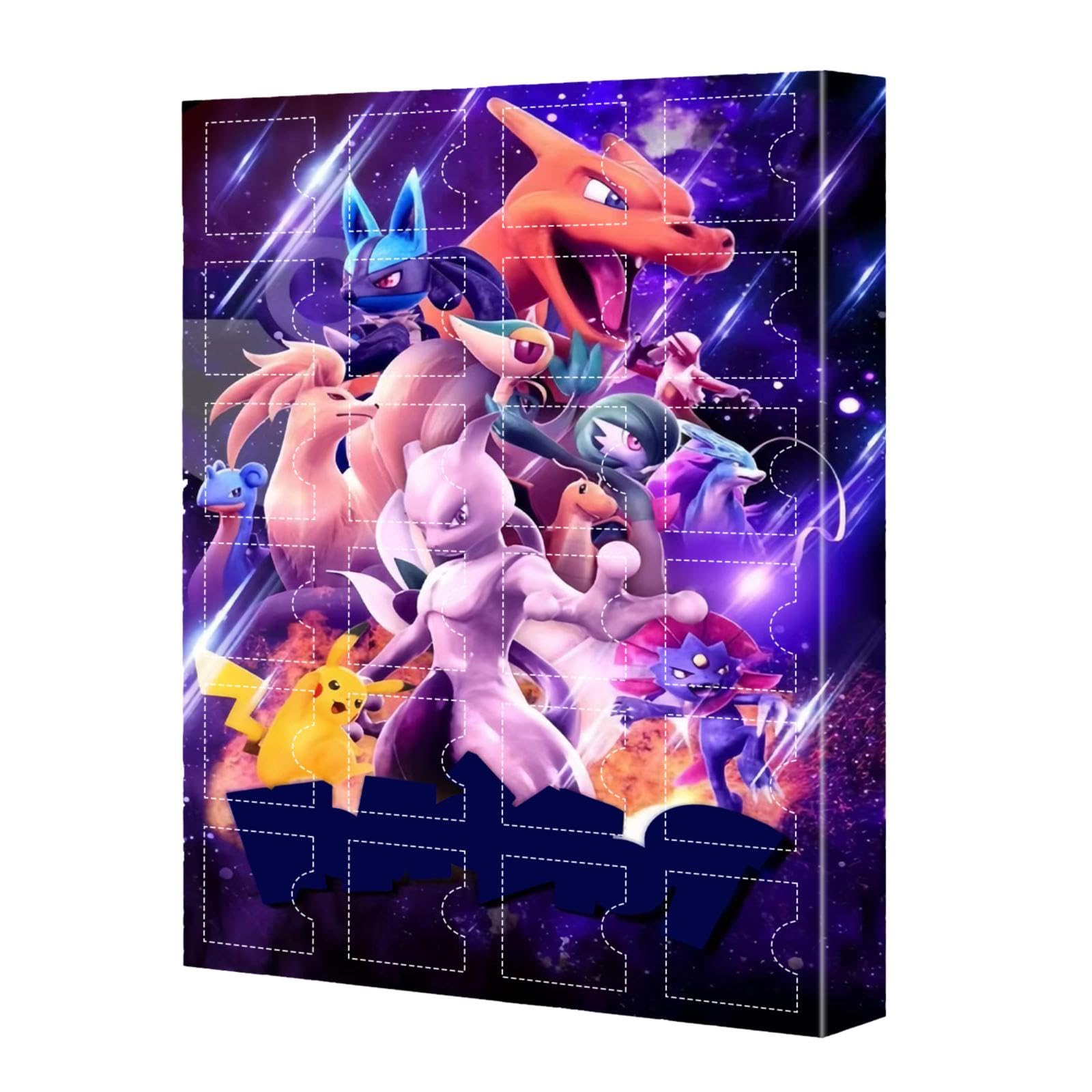 Cartoon Christmas Advent Calendar Xmas Countdown Calendar for Kids 24PCS Cute Pokemon Action Minifigures Doll Stocking Stuffer Party Decor Kids Gifts