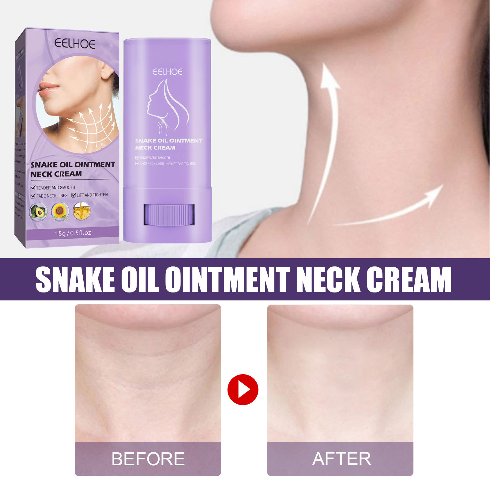 Snake Oil Ointment Neck Cream Anti Wrinkle MoisturizerBalm Lightening Smoothing Tightening Smoothing Whitening Hydrating Face Skin Lifting