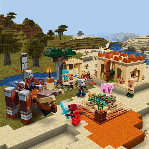 The Illager Raid Village Building Set Minecraft My World Series Minecraft Building Toys Set Fit LEGO