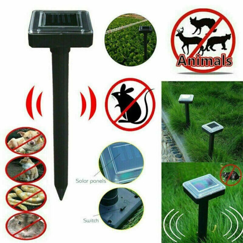 Solar Power Ultrasonic Pest Animal Repeller Garden Pet Scarer Control 2PCS