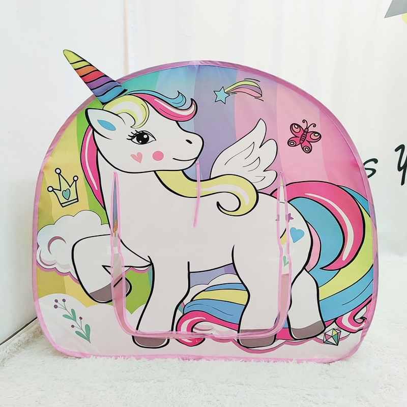 Unicorn Beach Tent for Kids Foldable Double Playhouse for Fun and Sun Protection