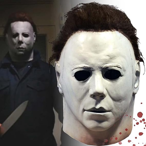Michael Myers Masks Adult Kids Latex Michael Myers Face Cosplay Mask With Hair For Halloween Kills Scary Cosplay Costume Theme Party Props Full Head