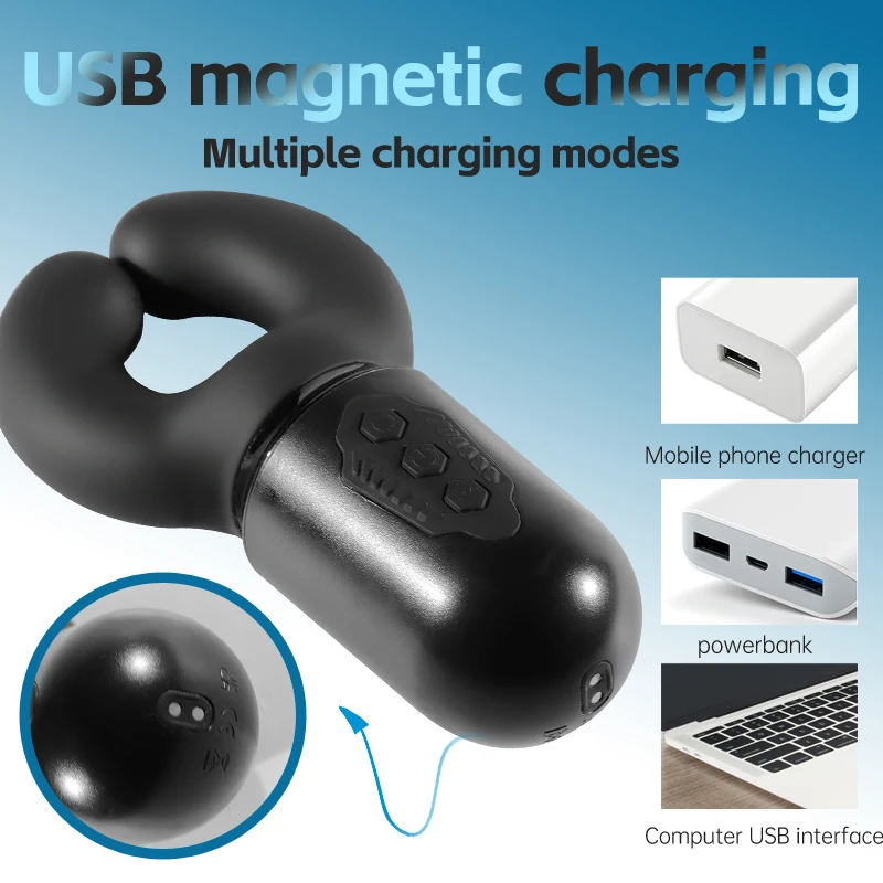 Male Masturbator Sex Toys Vibrator Double Points Strong Vibration Adult Couples Masturbation Automatic Wrap Clip G Spot C Spot Stimulation Unisex