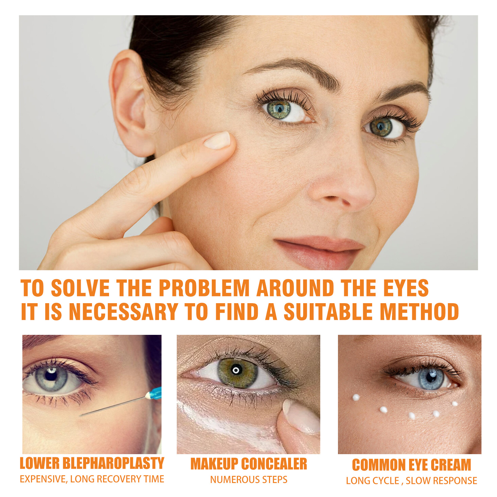 (1 PC) Firming Eye Cream Fades Fine Lines Reduce Bags Anti Dark Circles Wrinkle Remove Puffiness Tumeric Vitamin C Booster Eye Care Cream Nourishing Moisturize