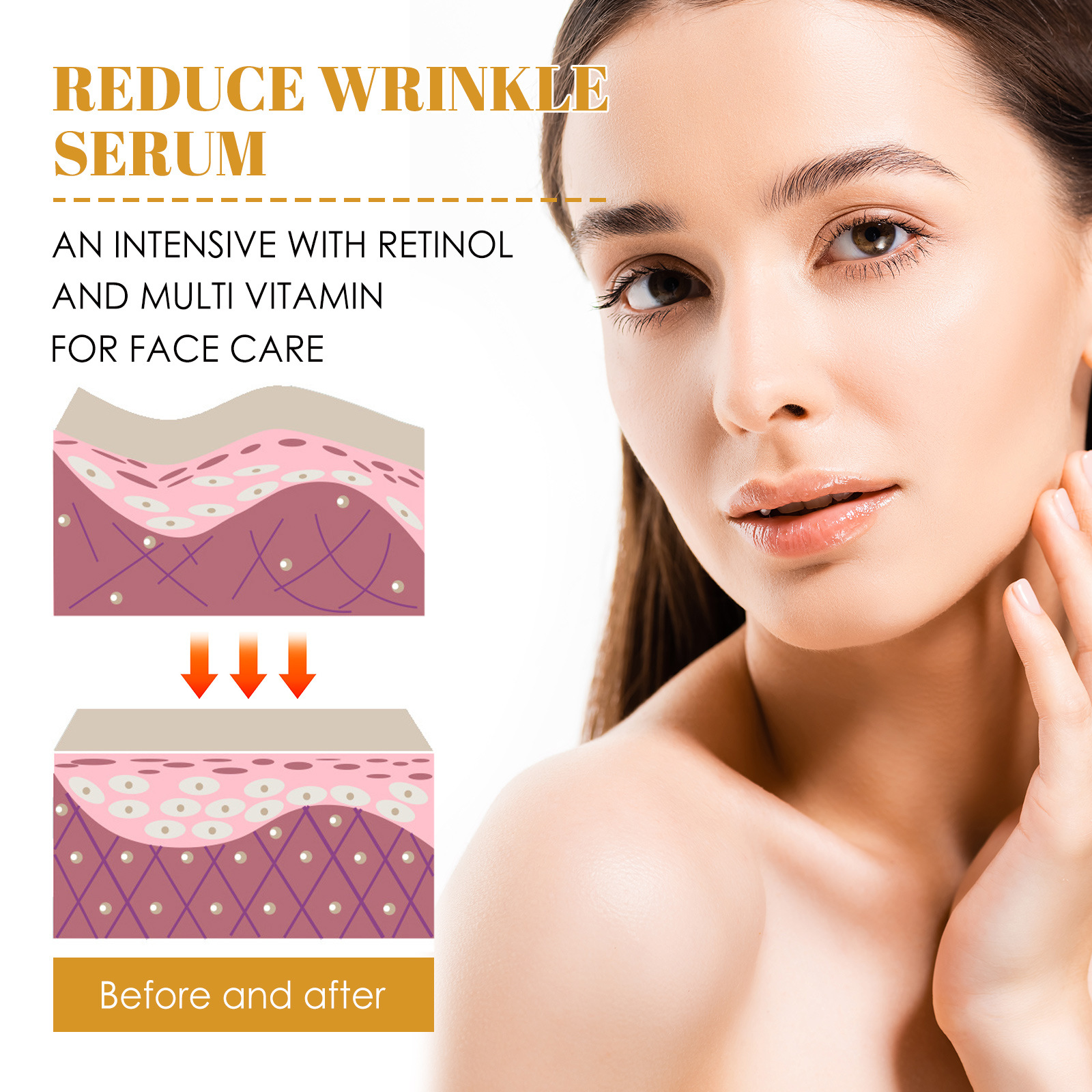 (1 PC) Reduces Wrinkles Serum Anti Aging Face Serum Brighten Moisturize Fade Fine Fine Lines Remove Dark Spots Tightening Firming Hyaluronic Acid Essence