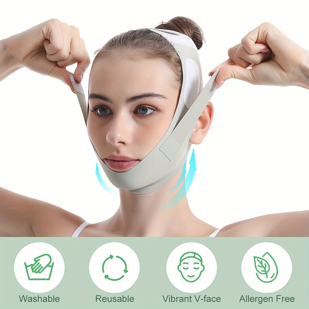 Reusable Face Slimming Bandage V Line Face Shaper Women Tighten Chin Cheek Lift Up Belt Facial Massage Strap Face Skin Care Sleep Shaping Beauty Tools