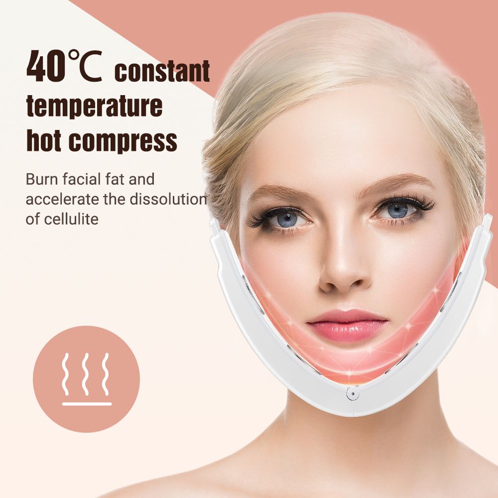EMS V Face Facial Machine Red Blue Light Electric V Line Up Lift Belt Face Massage Heating Face Skin Lifting Firming Beauty Device Double Chin Reduce