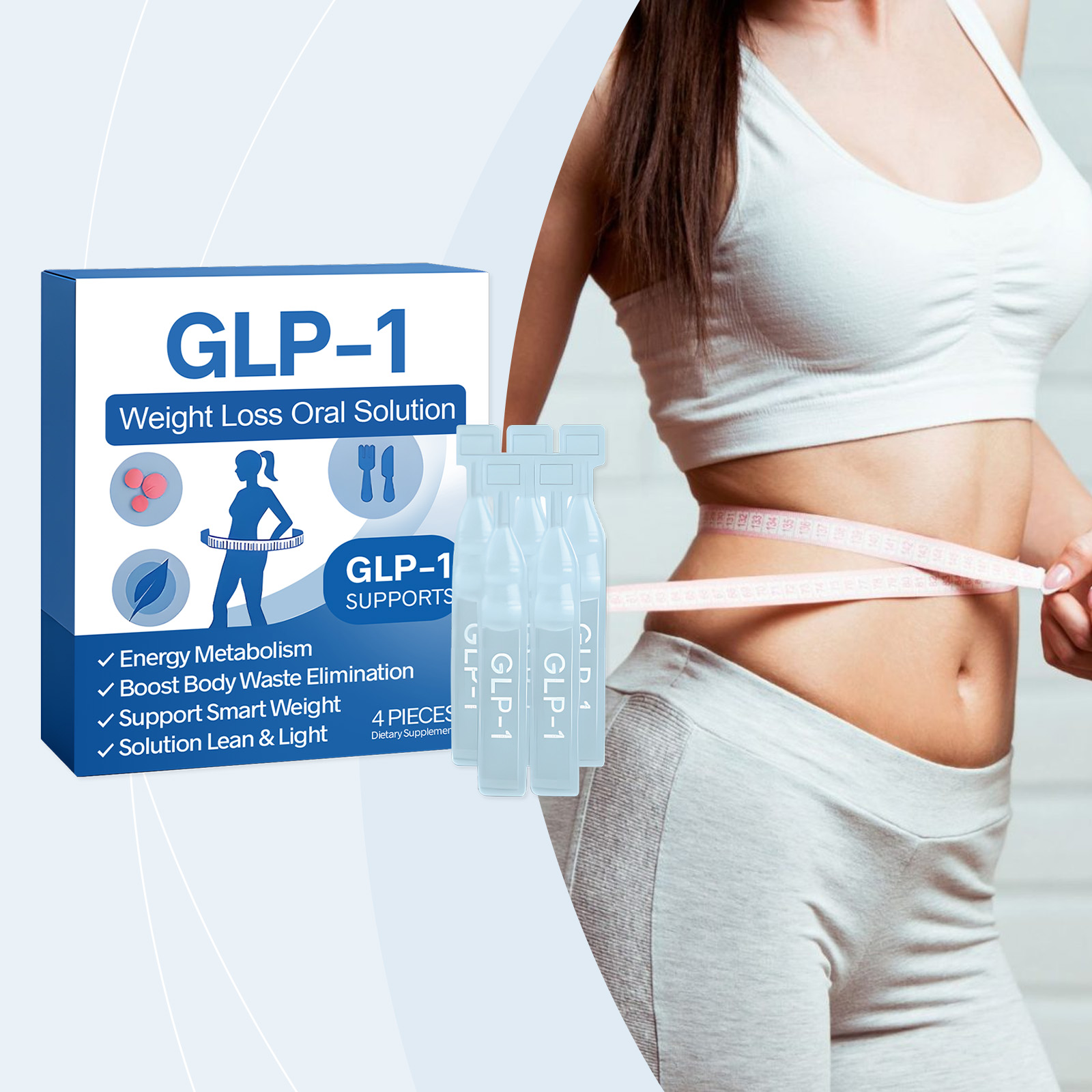 Weight Loss Oral Solution for Body Care Ideal Body Shaping Tighter Skin and Toned Curves Slimming Gut and Metabolic Health Boost Body Waste Elimination