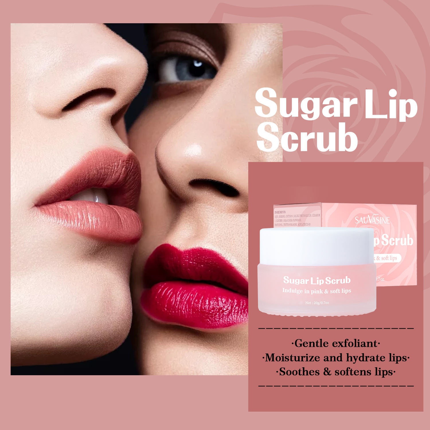 Brown Sugar Lip Scrub Exfoliating Repairing Moisturising Lip Care for Daily Use Natural 20g