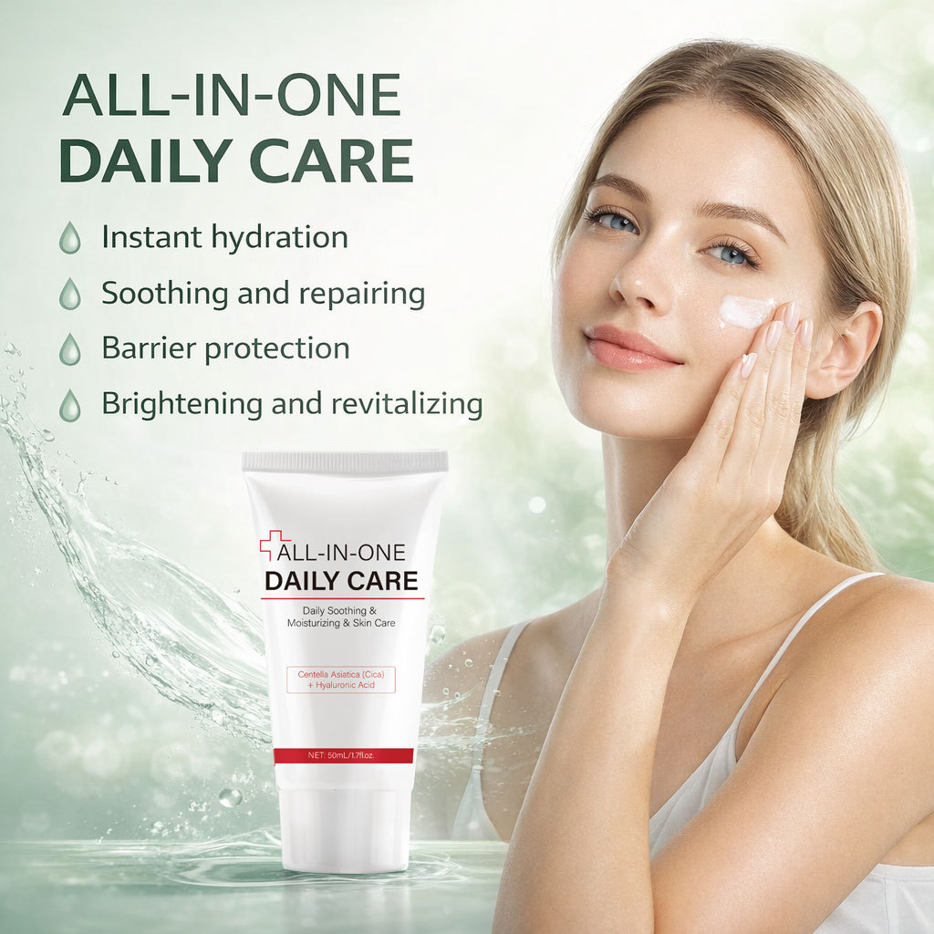 All In One Daily Care Cream For Hydrating Soothing Repairing Barrier Protection And Brightening Face Moisturizer 50ml