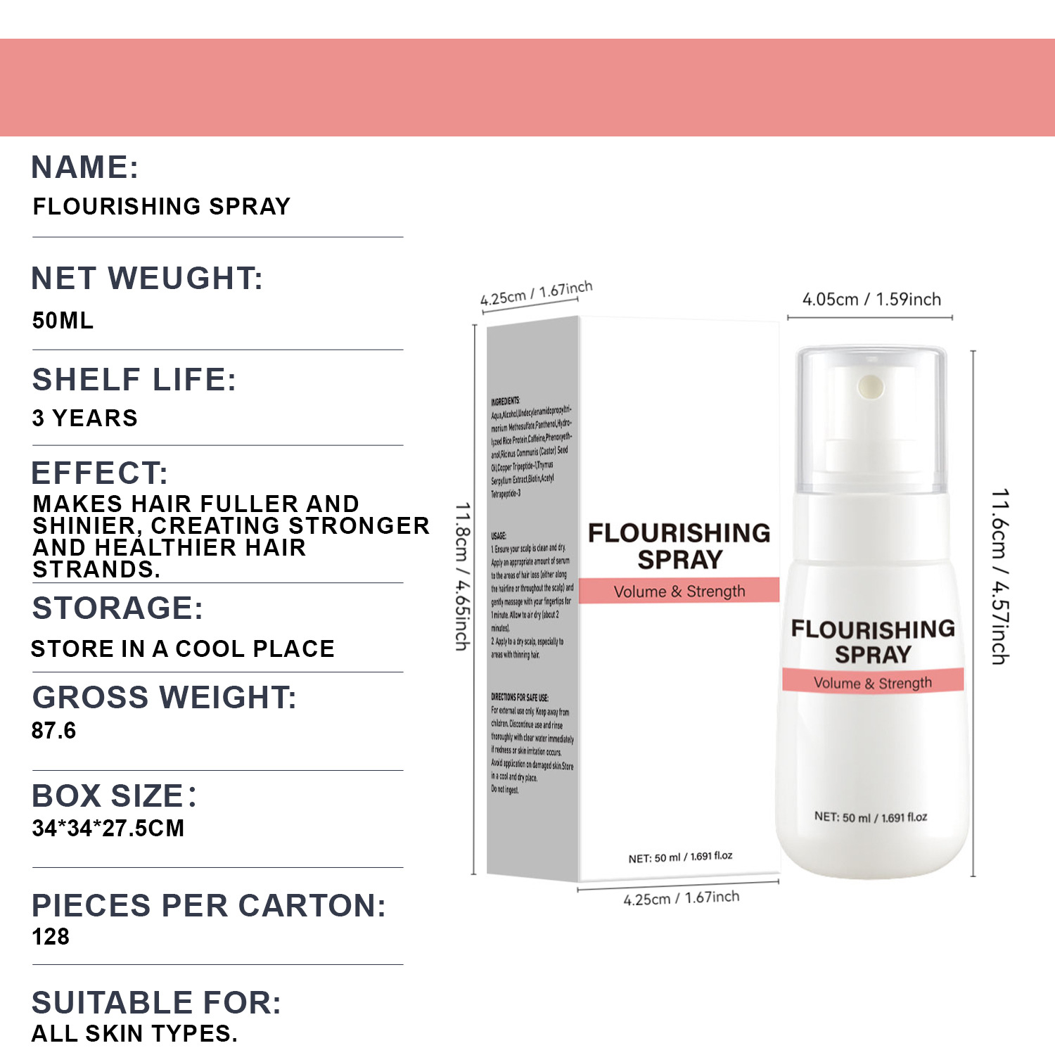 Hair Volumizing Spray Root Lifting Texturizing For Fine Flat Hair Daily Styling And Natural Fullness Care
