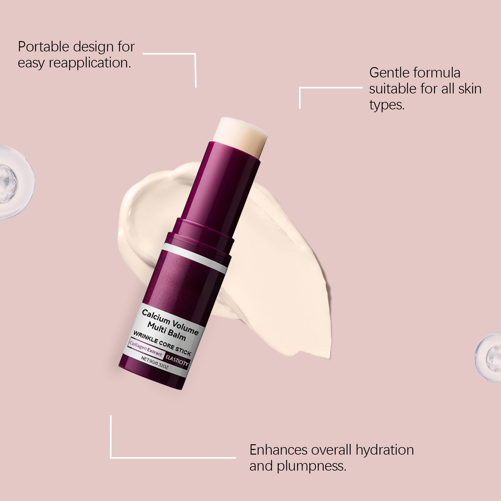 Moisturizing Skincare Stick Deep Hydrating Skin Smooth Texture Bright Nourish Dry Skin Care Stick Pre Makeup Applicable