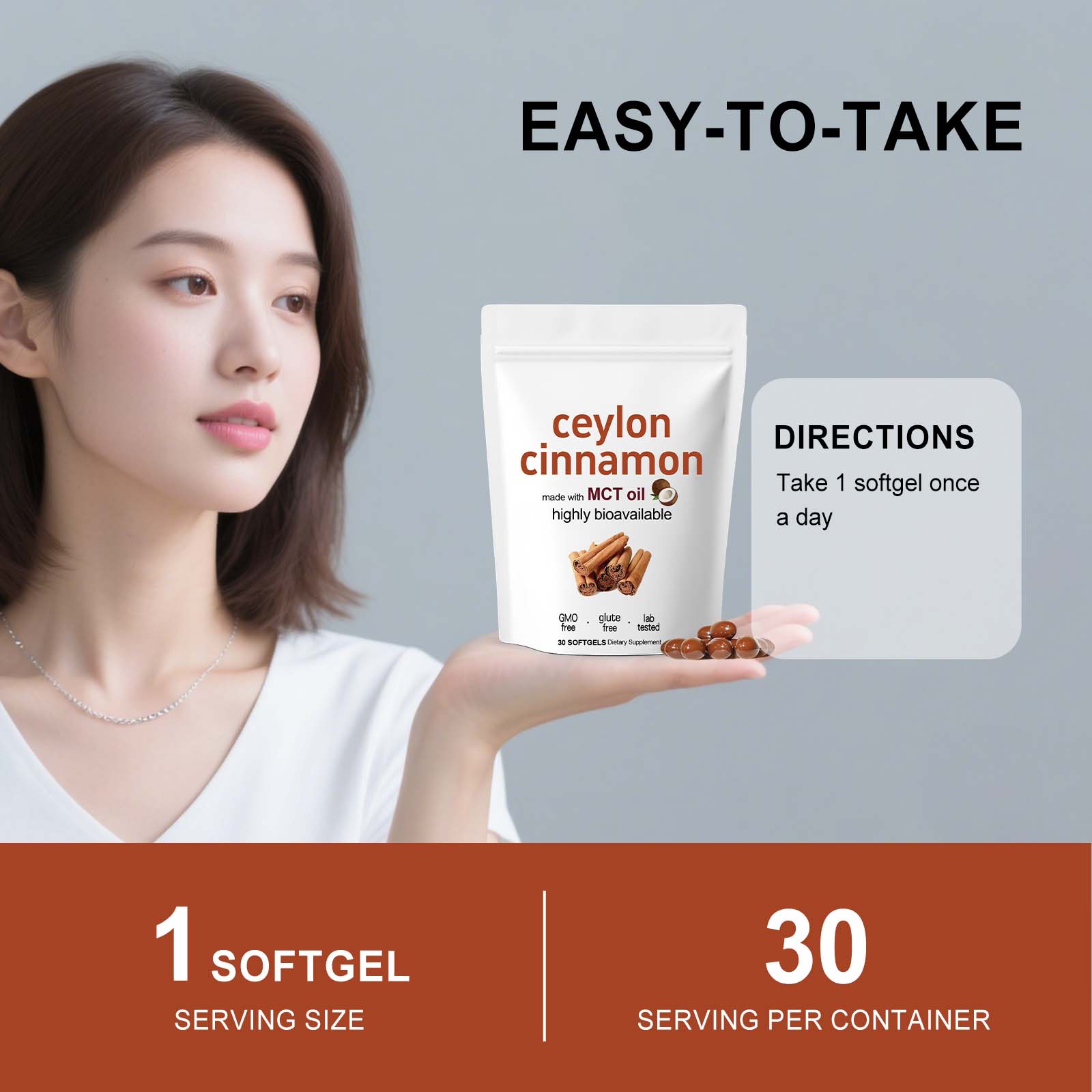 Ceylon Cinnamon Soft Capsules Daily Energy Balance Dietary Supplement Body Care Comfort Mood Boost Vitality Nutrient Support