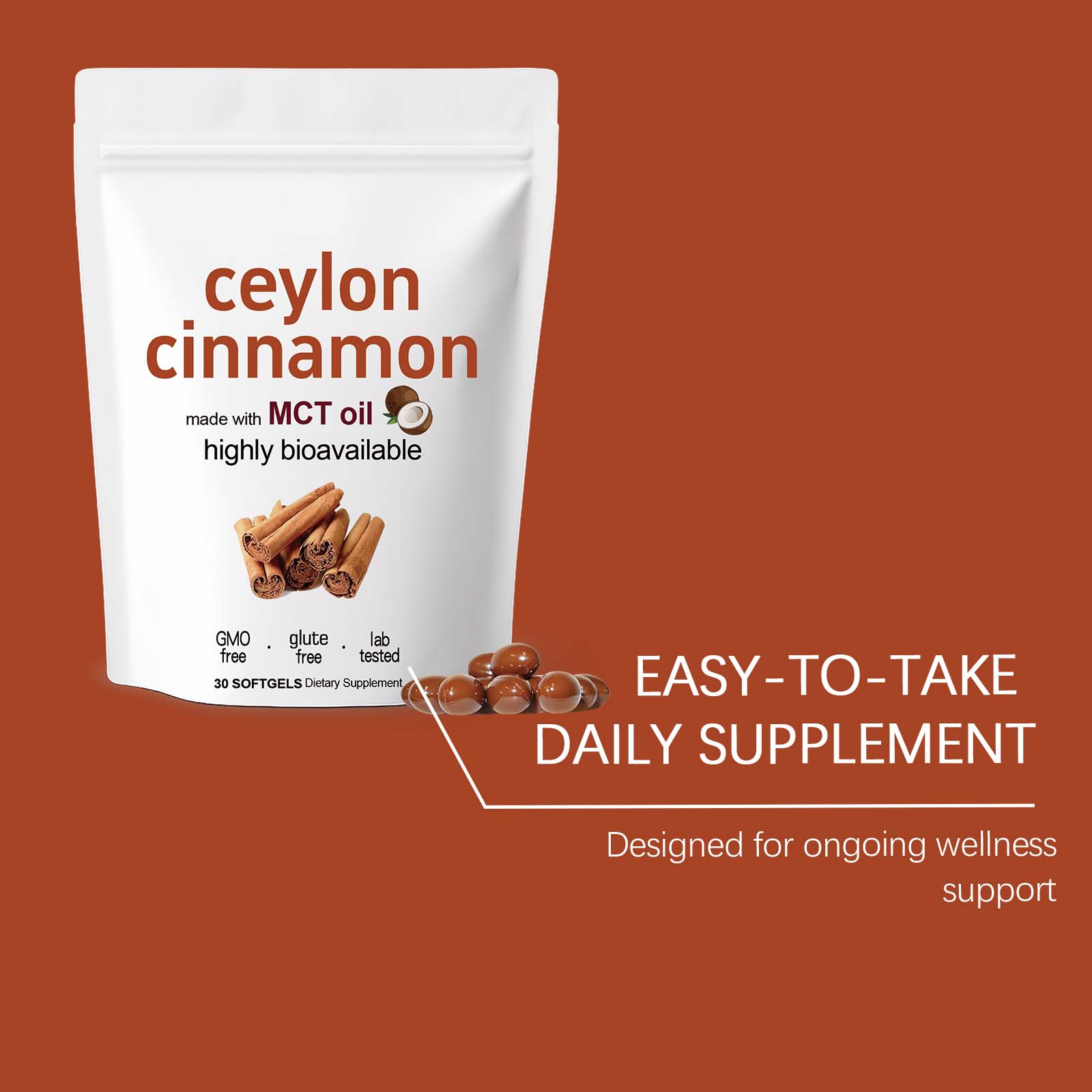 Ceylon Cinnamon Soft Capsules Daily Energy Balance Dietary Supplement Body Care Comfort Mood Boost Vitality Nutrient Support
