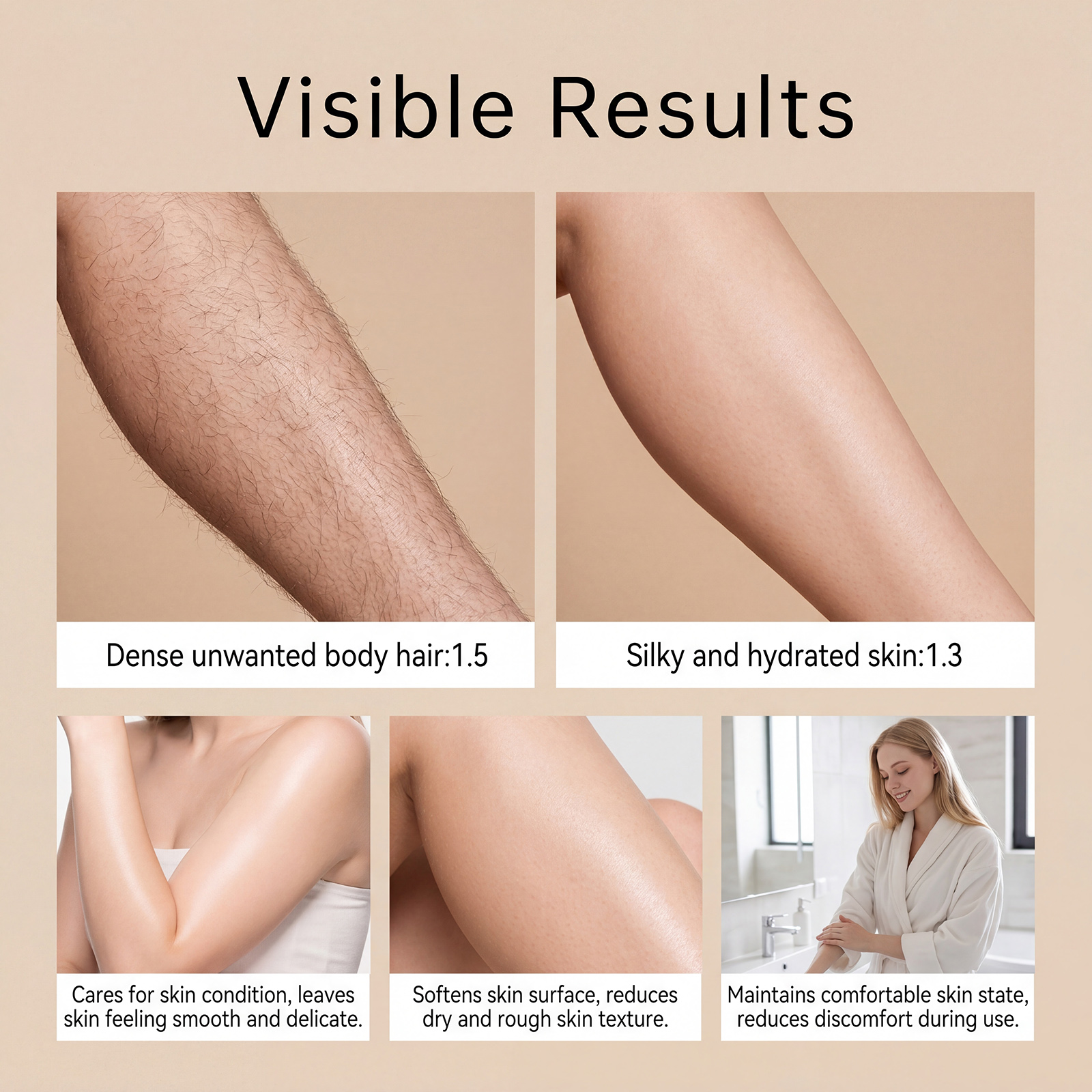 Smooth Skin Hair Removal Cream Mild Ingredients Moist Comfort Silky Fresh Delicate Soft Body Skin