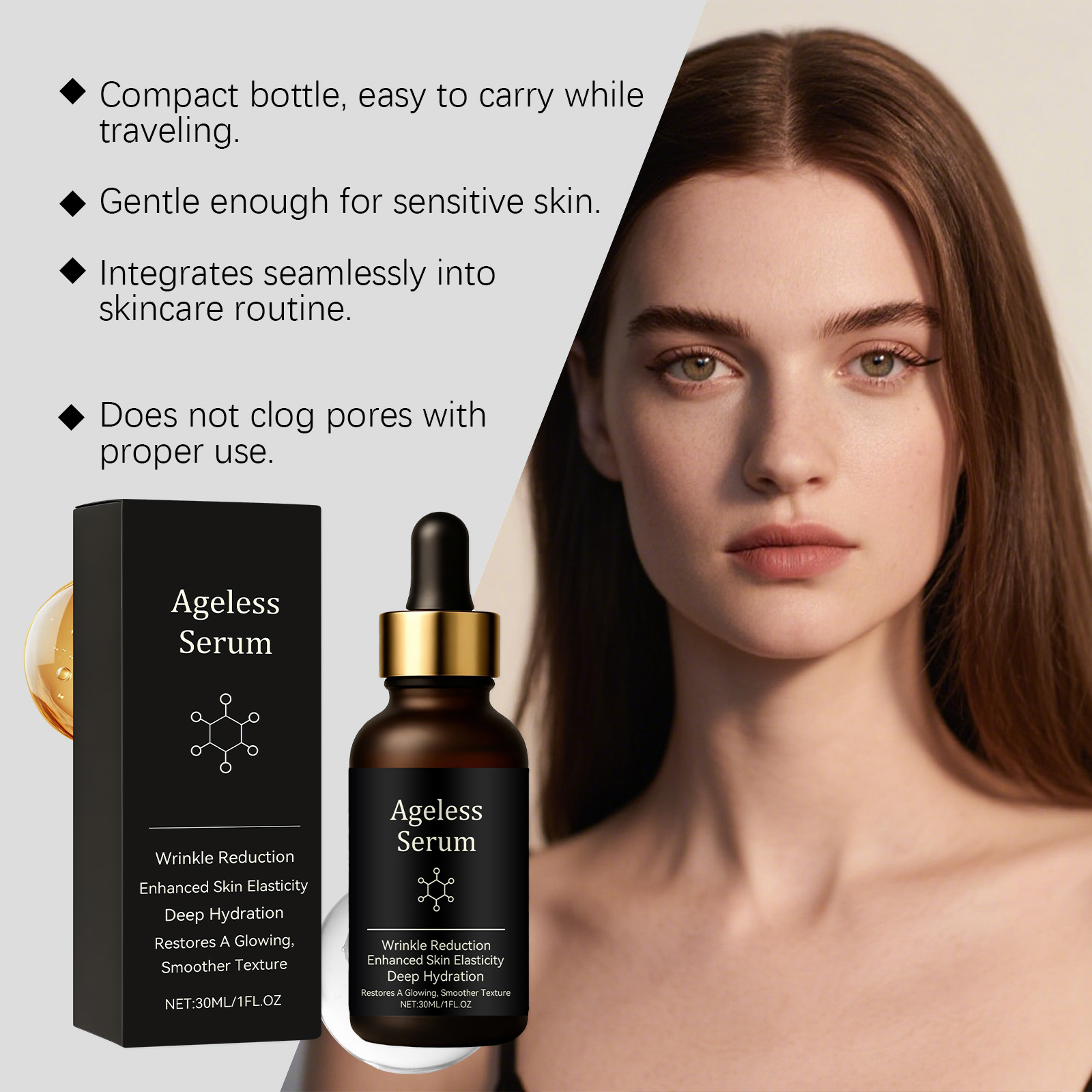 Nourishing Moisturizing Essence Liquid Daily Hydrating Elastic Delicate Soft Smooth Facial Skin Care Serum Deep Gentle Bright Repair Balance Lock Water