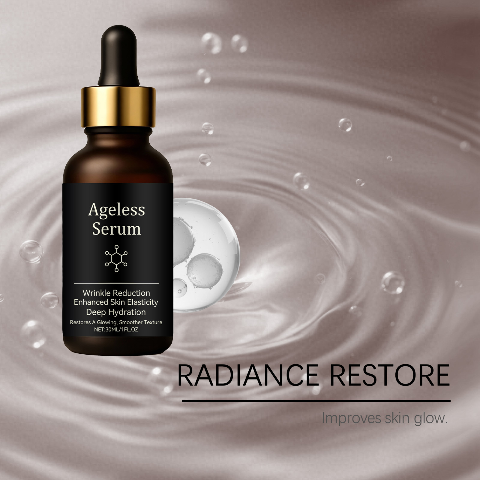 Nourishing Moisturizing Essence Liquid Daily Hydrating Elastic Delicate Soft Smooth Facial Skin Care Serum Deep Gentle Bright Repair Balance Lock Water