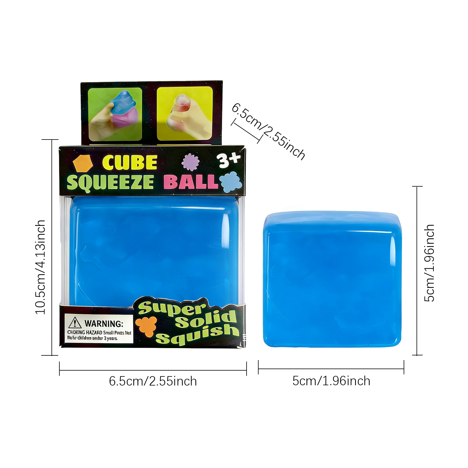 (Purple) Mini Ice Cube Blue Stress Relief Squishy Fingertip Sensory Portable Leisure Small Play Item For Daily Fun Pastime