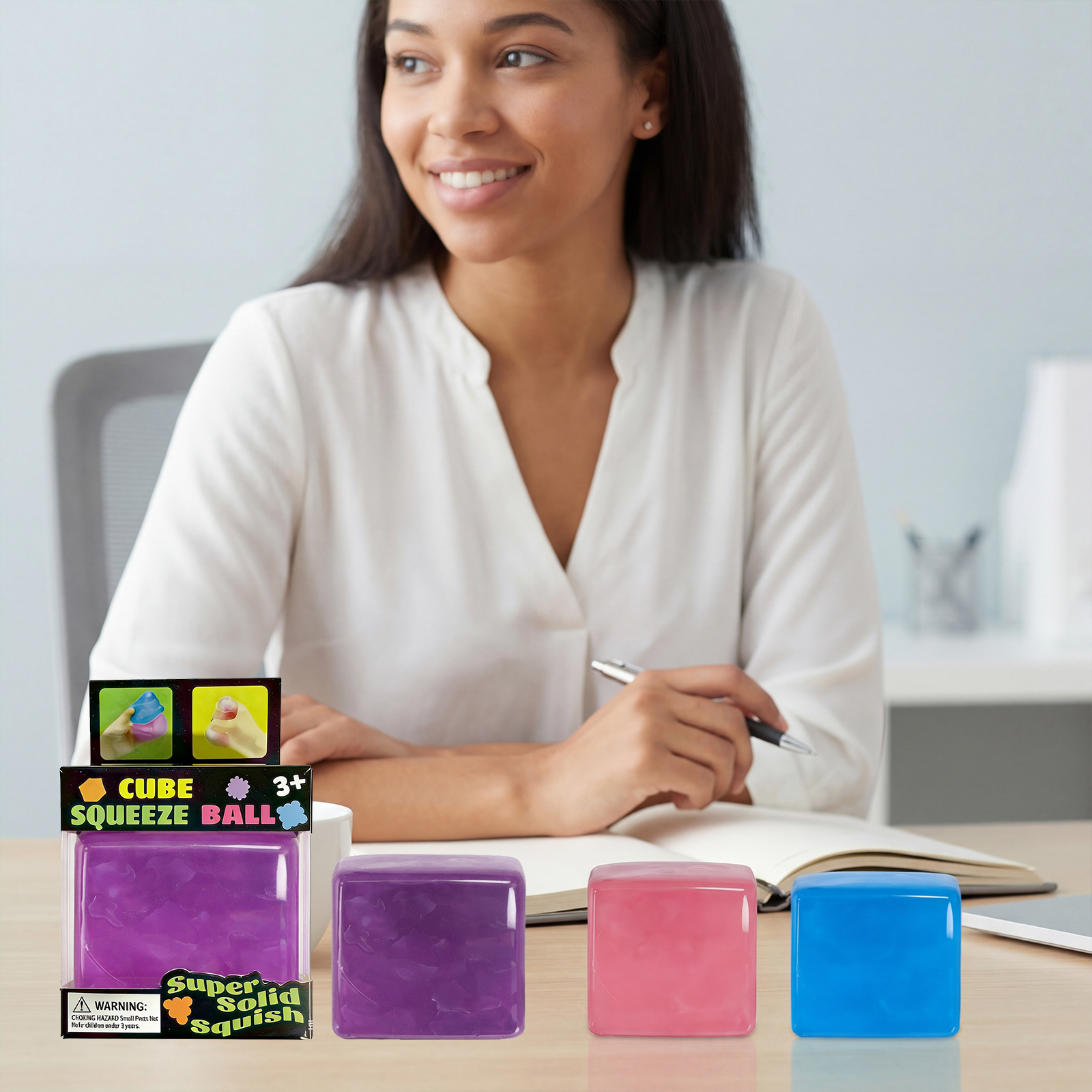 (Purple) Mini Ice Cube Blue Stress Relief Squishy Fingertip Sensory Portable Leisure Small Play Item For Daily Fun Pastime