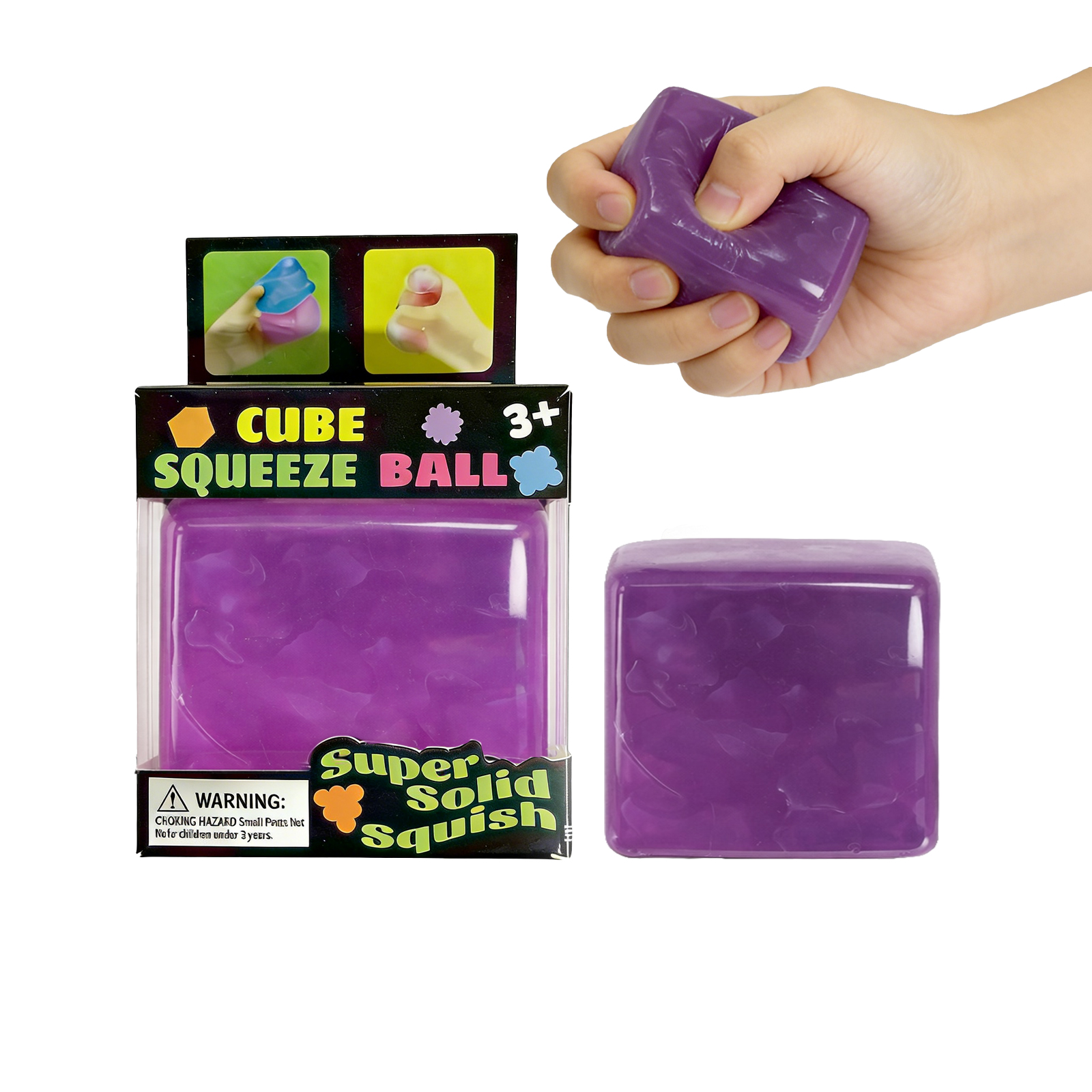 (Purple) Mini Ice Cube Blue Stress Relief Squishy Fingertip Sensory Portable Leisure Small Play Item For Daily Fun Pastime