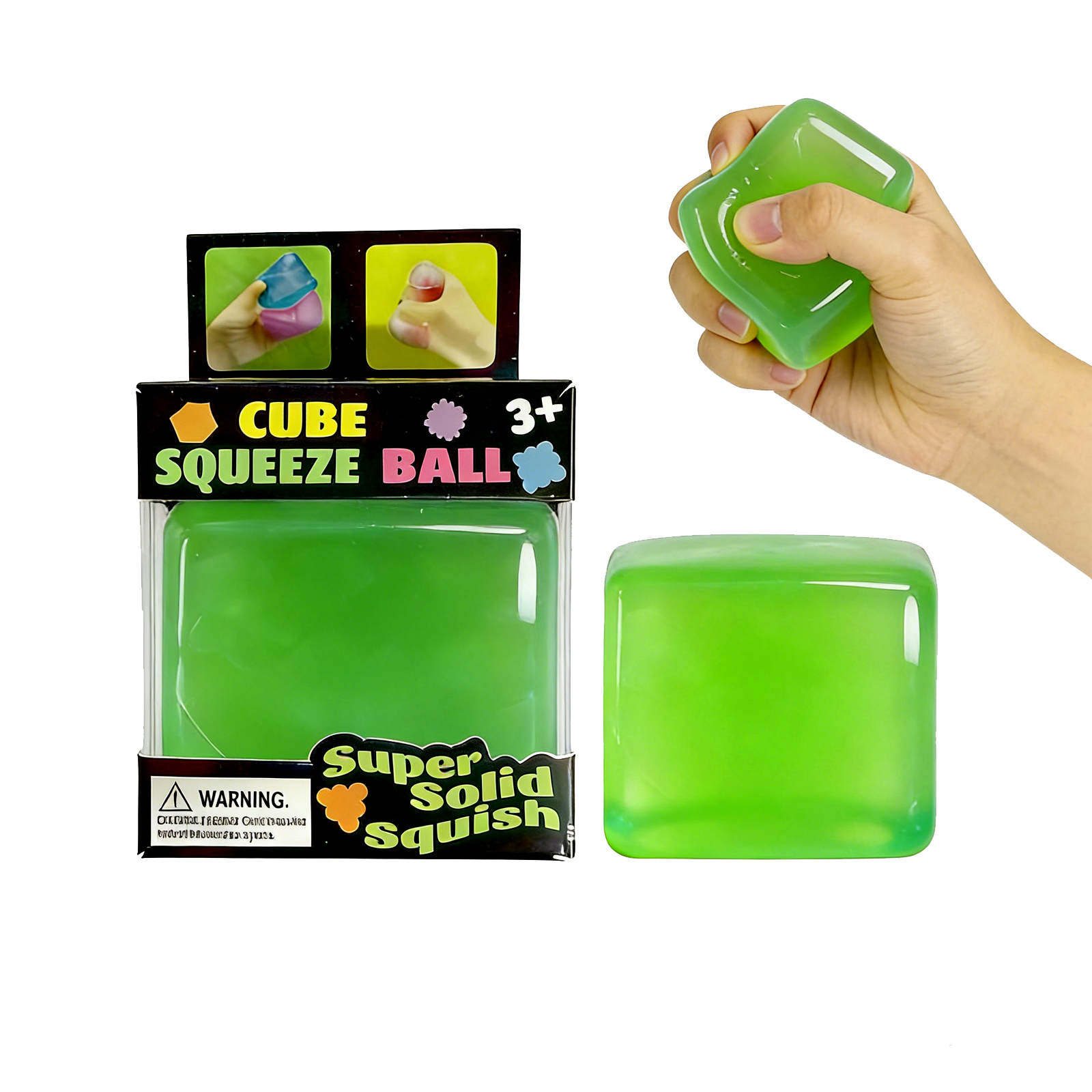 (Green) Mini Ice Cube Blue Stress Relief Squishy Fingertip Sensory Portable Leisure Small Play Item For Daily Fun Pastime