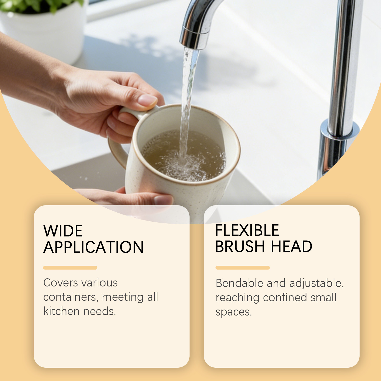 Bamboo Bottle Brush Coconut Fiber Bendable Hanging Portable Head For Baby Feeder Household Daily Use Tool
