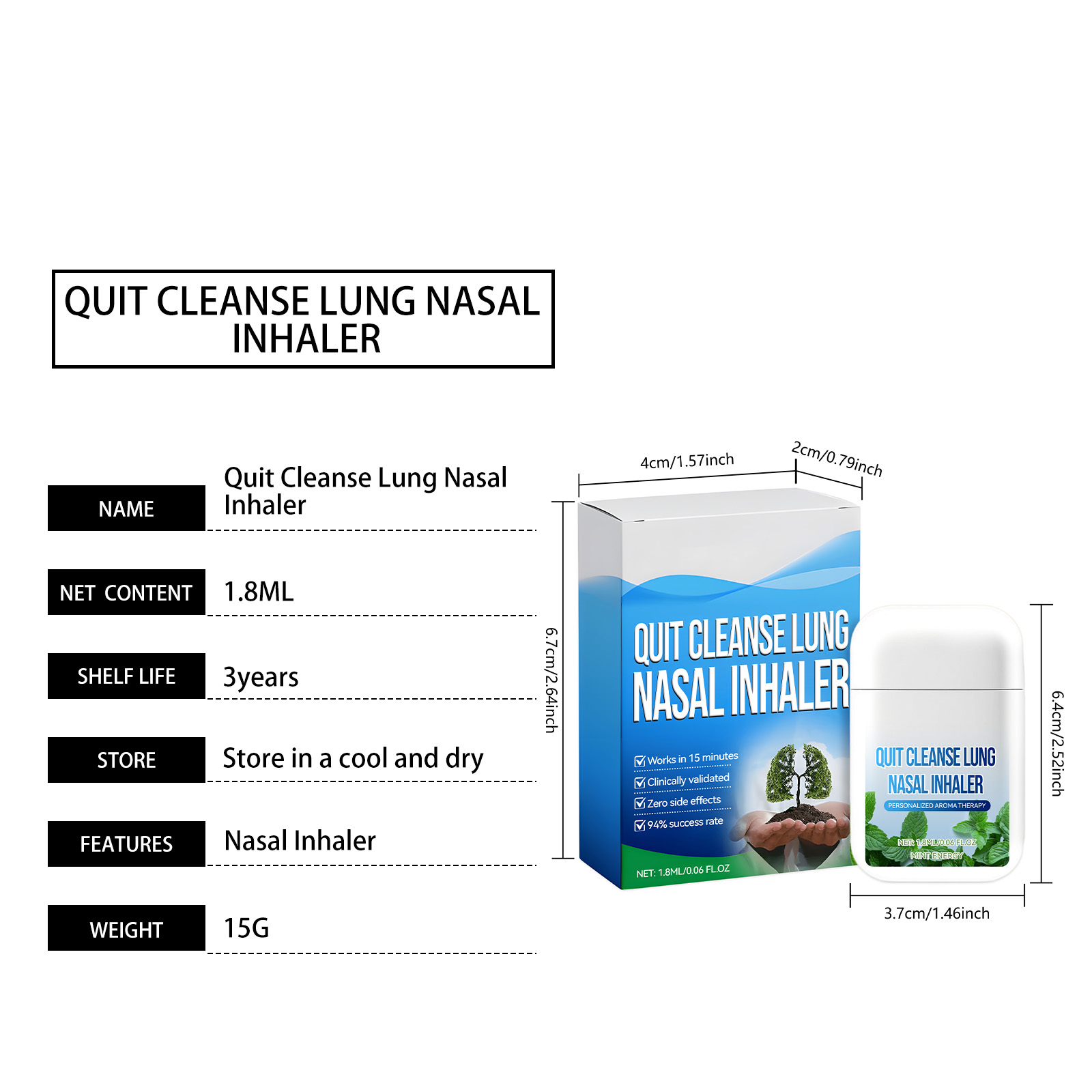 Mint Nasal Inhaler Mild Care Nourish Body Soft Refreshing Portable Daily Fresh Nursing Tool