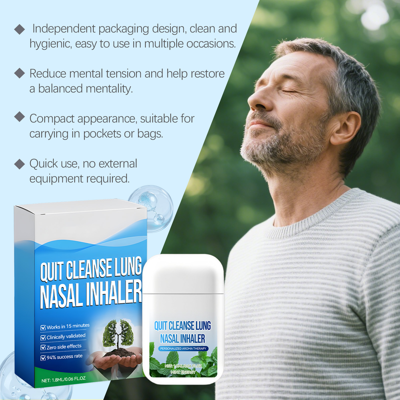 Mint Nasal Inhaler Mild Care Nourish Body Soft Refreshing Portable Daily Fresh Nursing Tool