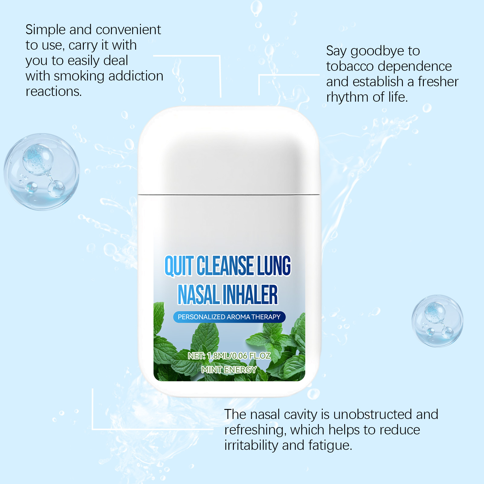 Mint Nasal Inhaler Mild Care Nourish Body Soft Refreshing Portable Daily Fresh Nursing Tool