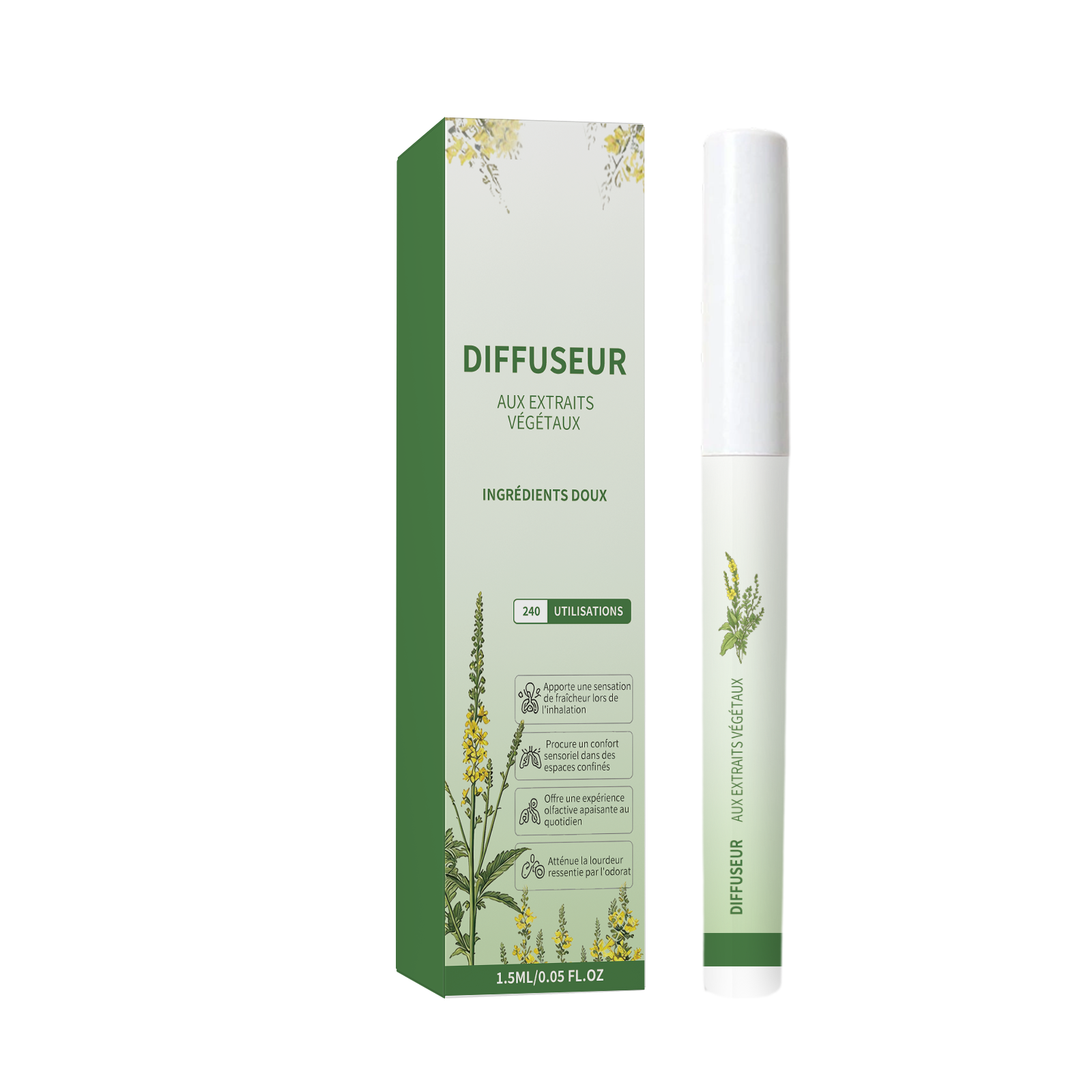 Mild Herb Scent Inhalation Stick Natural Plant Ingredients Moisturize Protect Daily Body Portable Care Item