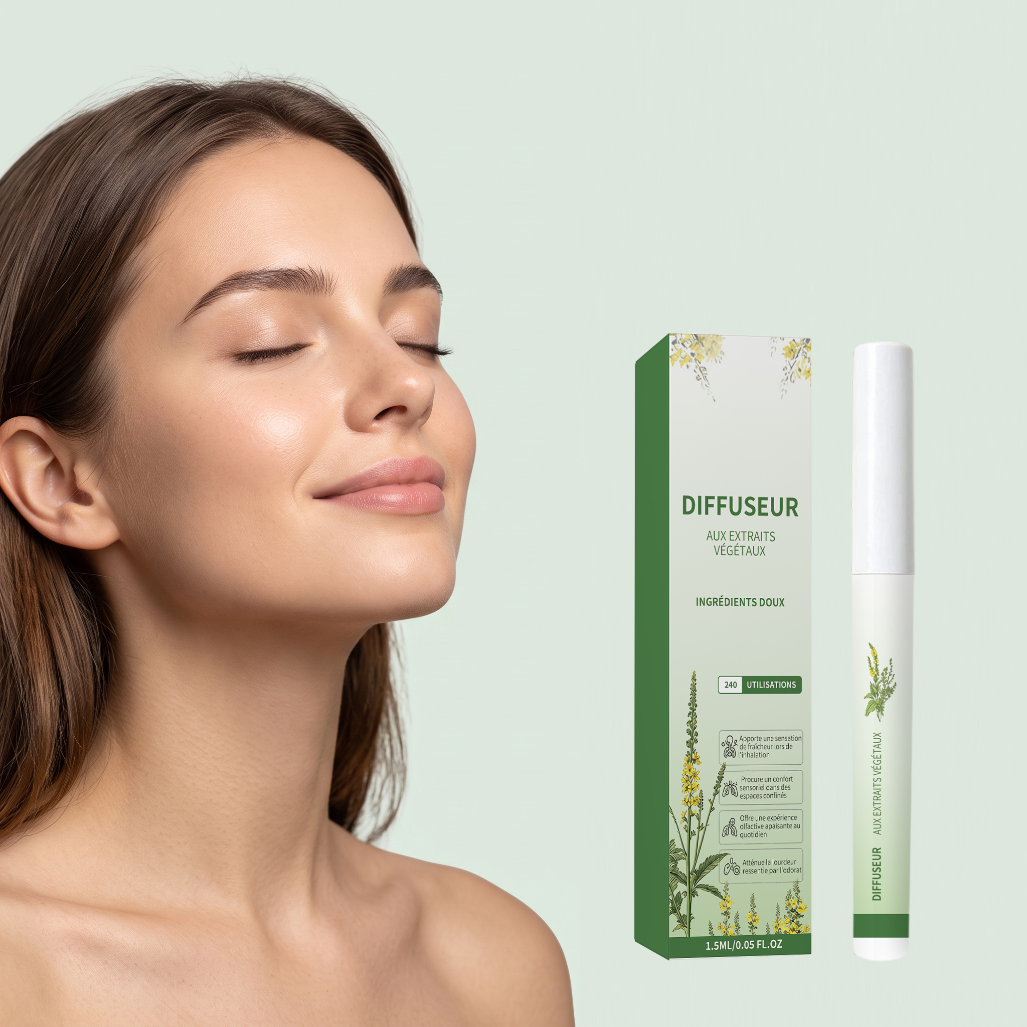 Mild Herb Scent Inhalation Stick Natural Plant Ingredients Moisturize Protect Daily Body Portable Care Item