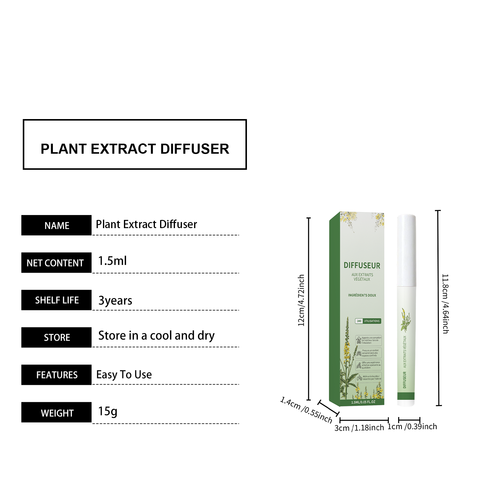 Mild Herb Scent Inhalation Stick Natural Plant Ingredients Moisturize Protect Daily Body Portable Care Item